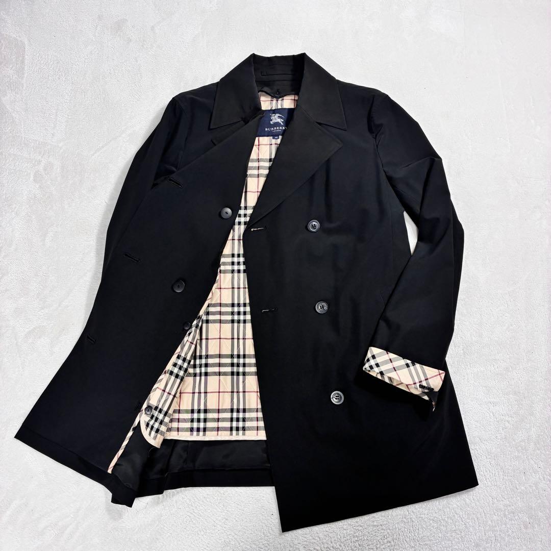 い*ご様 美品✨Burberry 春夏秋用 Pコート ノバチェック ライナー付