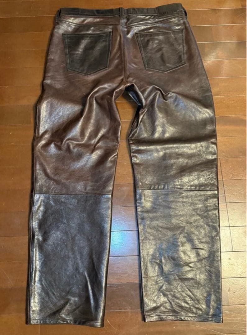 STUSSY レザーパンツ ブラウンw36