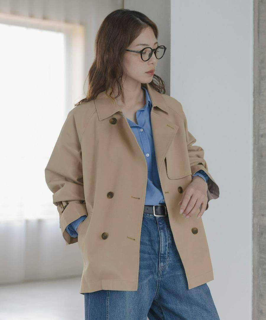 新品◆サニーレーベル◆撥水ショートトレンチコート《BEIGE：36》
