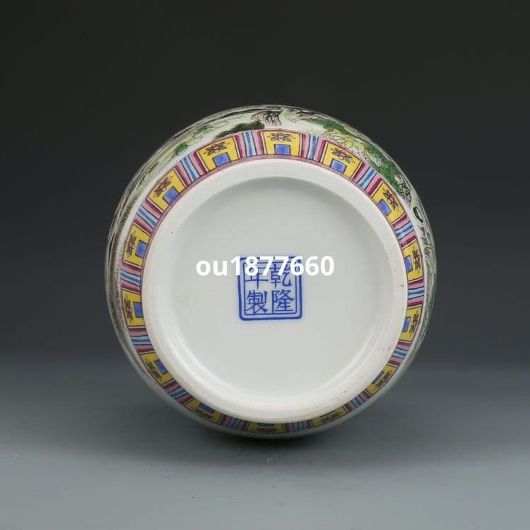 清乾隆琺瑯彩菊花蓋缶 茶壺 景徳鎮 陶磁器 装飾品 現代工芸品 美術品 置物