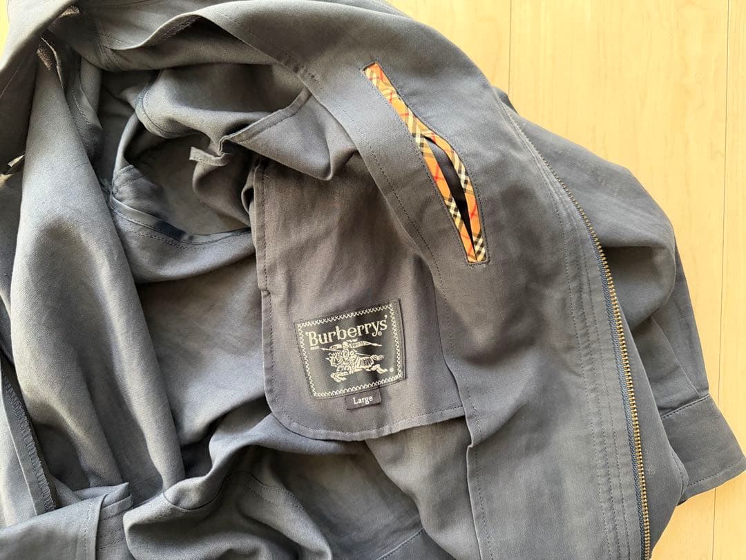 BURBERRY バーバリー コットンリネンスイングトップブルゾン L ネイビー