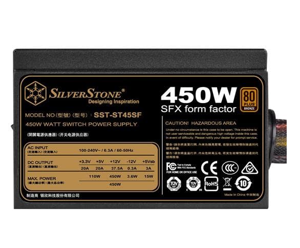 SilverStone ST450SF 450W SFX 電源ユニット V3.0