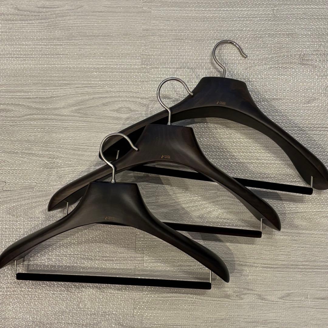 NAKATA HANGER AUT-03 黒木製ハンガー 3本セット