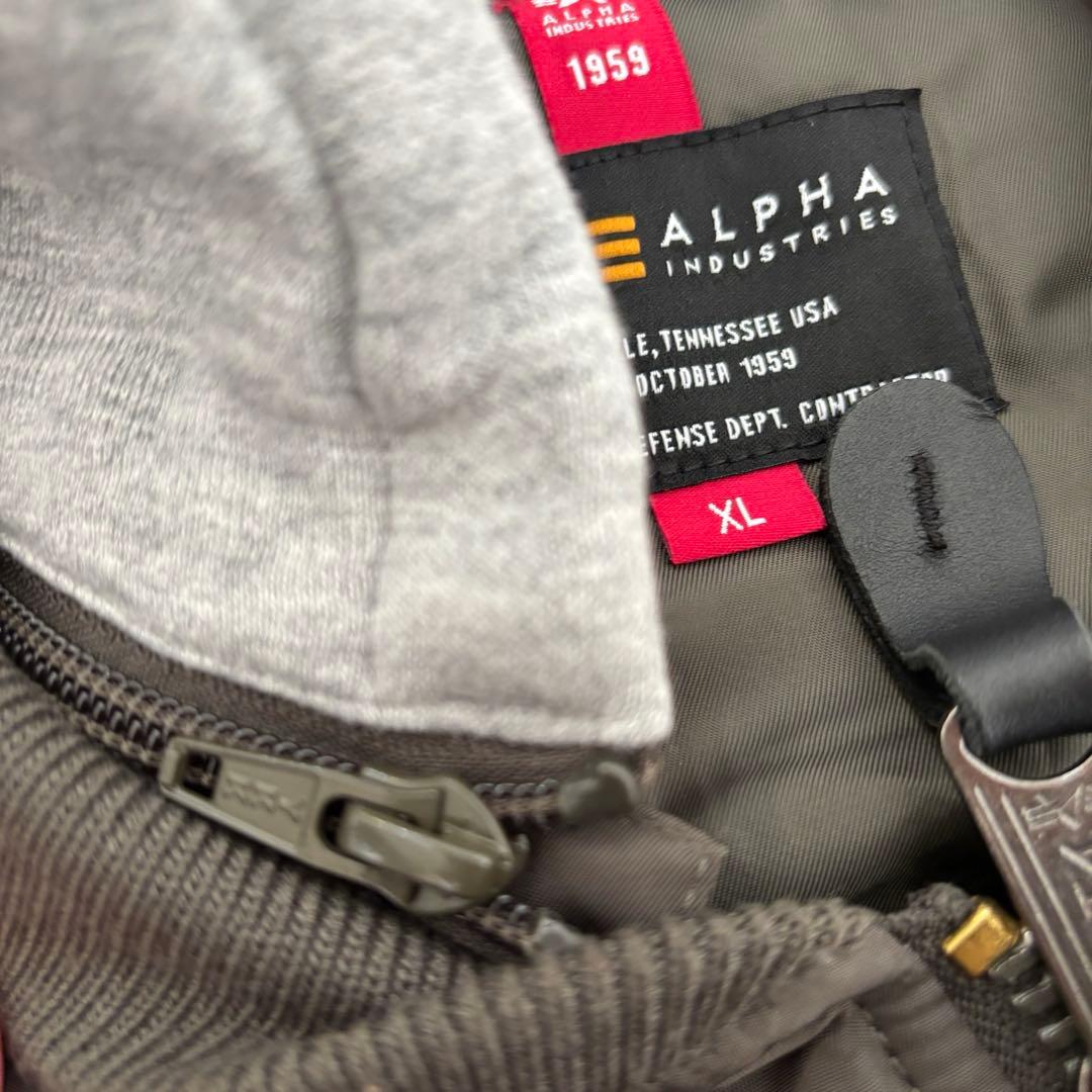 【希少XL】ALPHA アルファ MA-1 フライトジャケット フード取り外し可