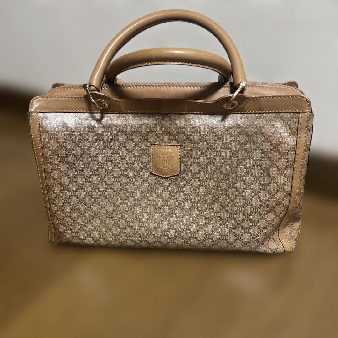 セリーヌ Celine マカダム ミニボストンバッグ ブラウン