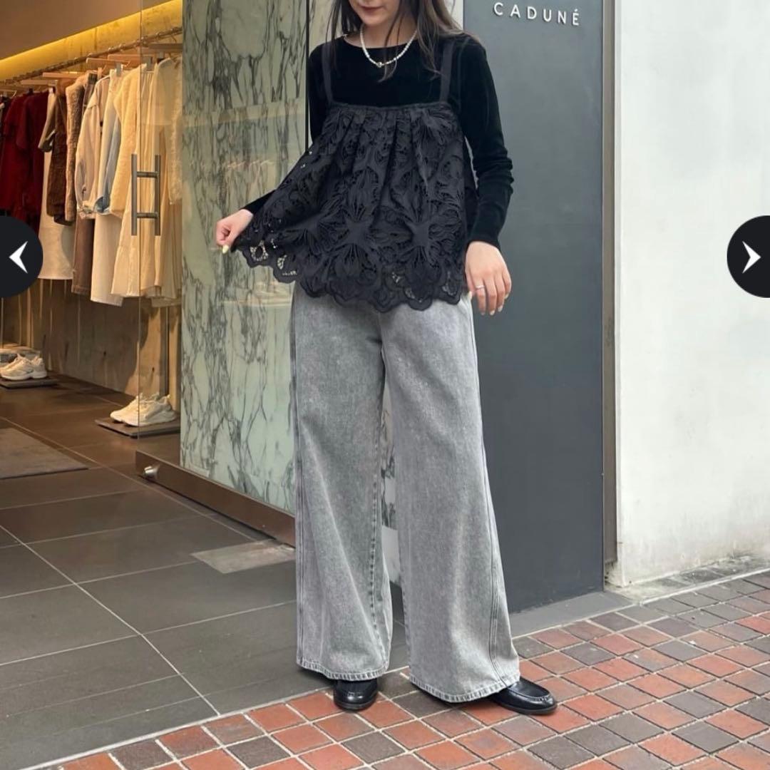 CADUNE カットワーク　レースキャミ　カデュネ　チュニック