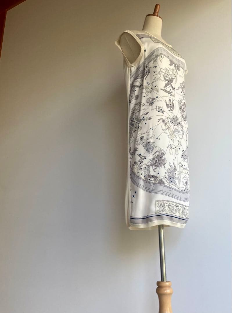 HERMES ツイルレーヌ ワンピース『幻の北半球の星空』　美品　クリーニング済