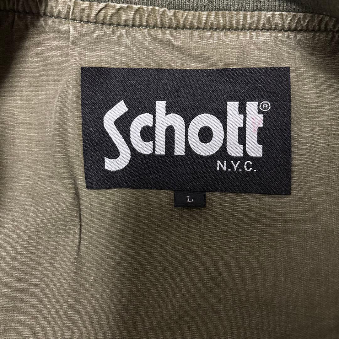Schott MA-1スタイルジャケット L オリーブ
