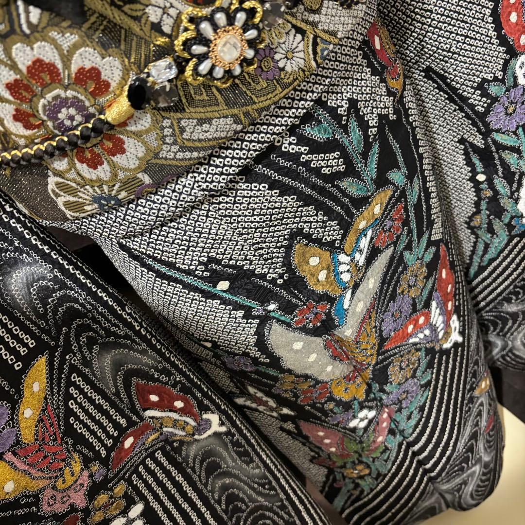美品　総絞り　蝶模様　手絞り　本絞り　逸品　振袖　フルセット 振り袖