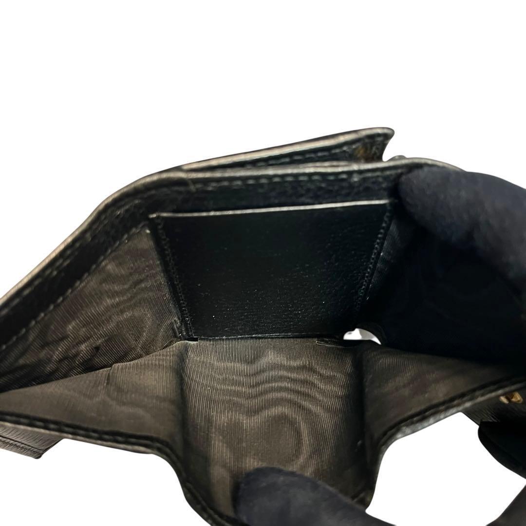 レア✨グッチ 三つ折り財布 GGマーモント レザー ロゴ金具 黒