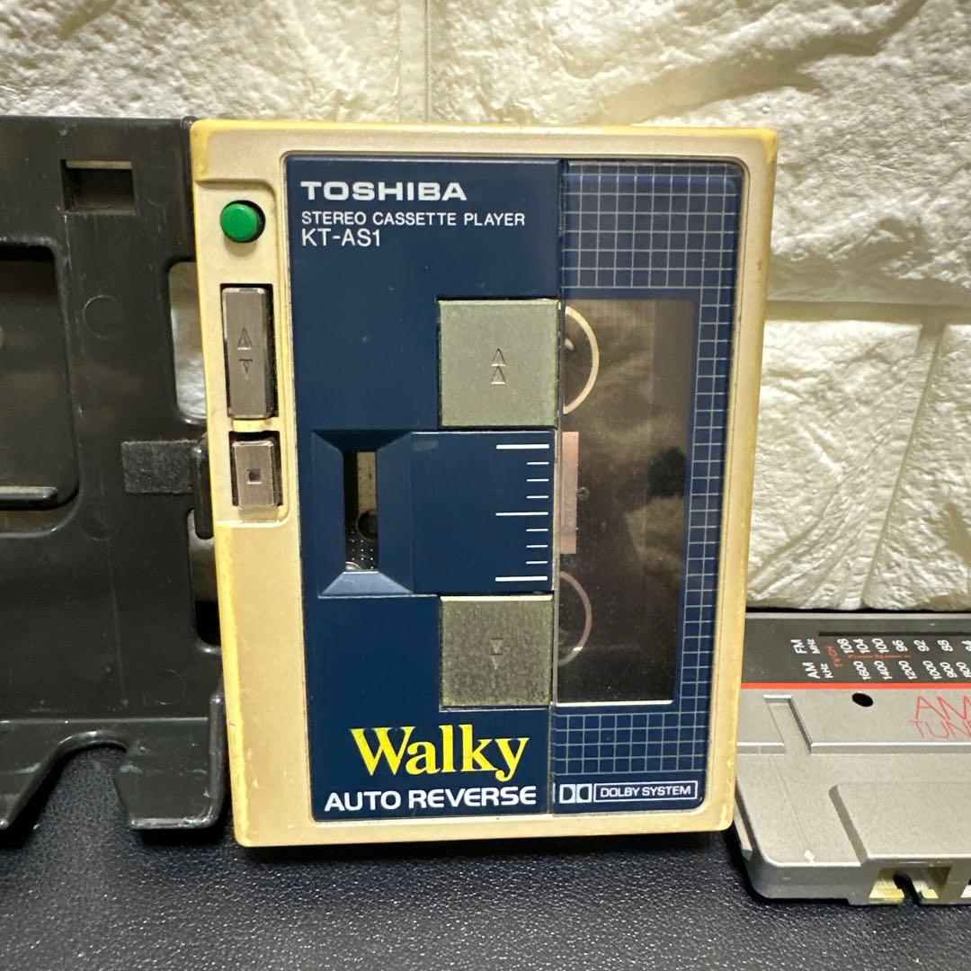 TOSHIBA カセットプレーヤーKT-AS1 ジャンク現状品　昭和レトロ