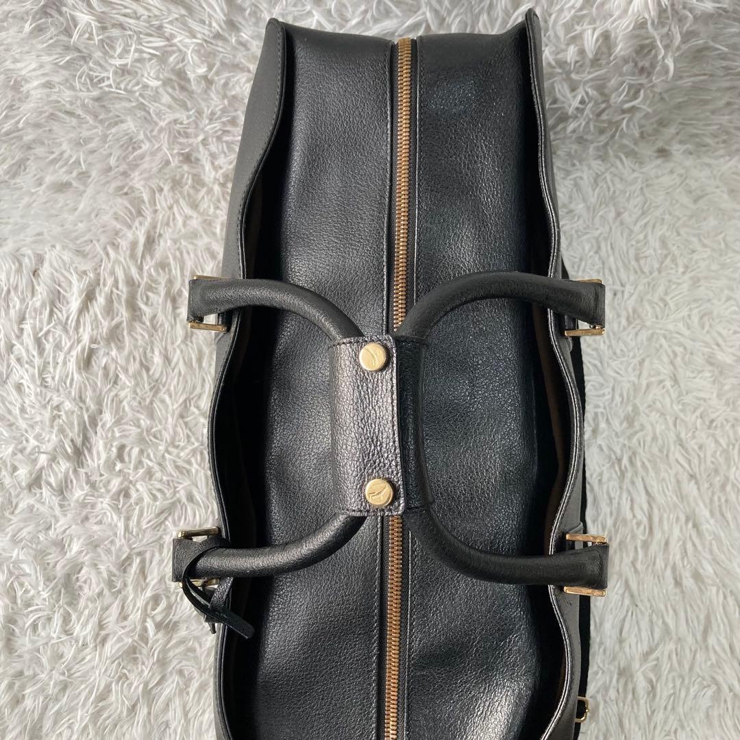 美品✨サルヴァトーレフェラガモ 2way ボストンバッグ レザー ブラック
