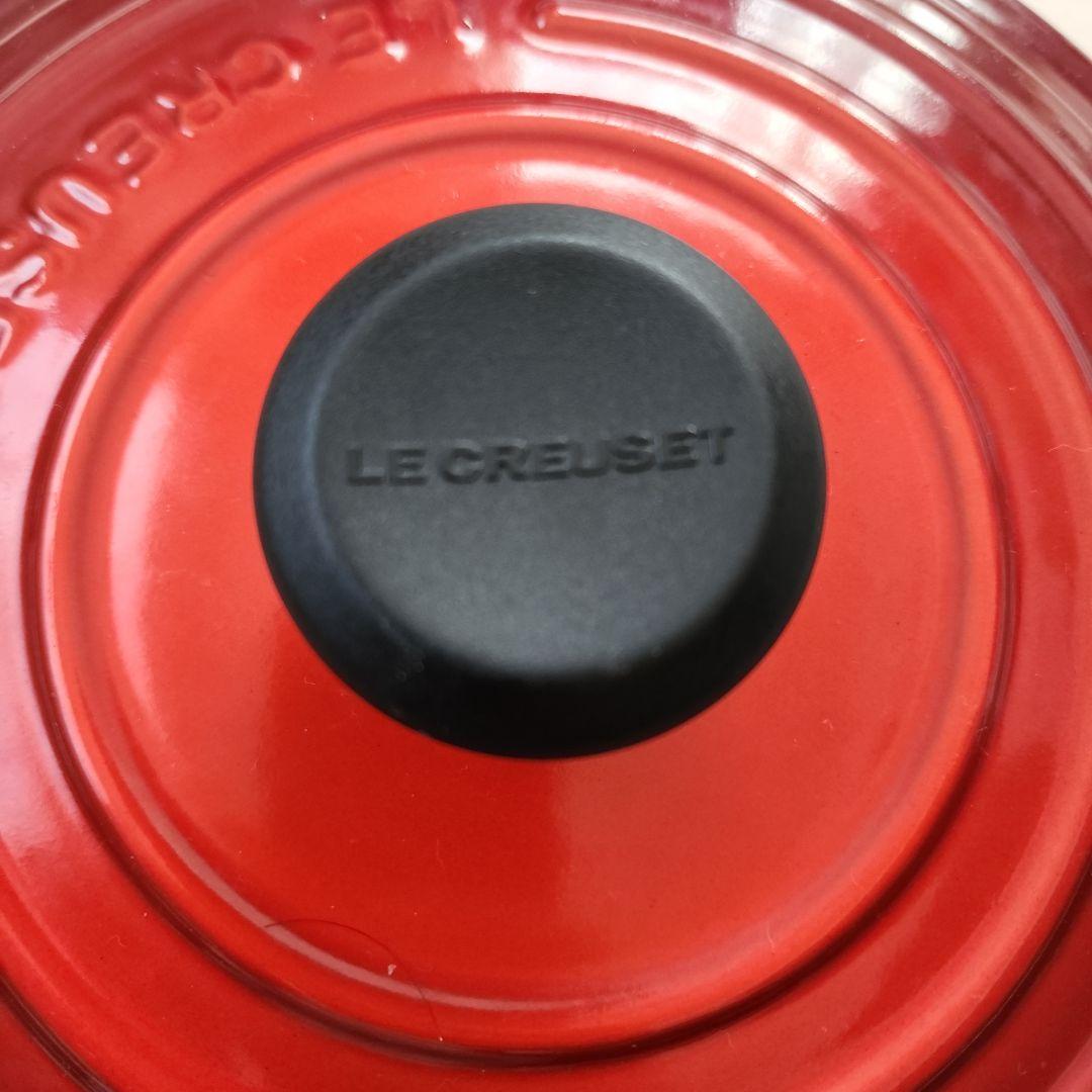 美品 LE CREUSET ルクルーゼ 両手鍋 赤 ココット 蓋付き ホーロー鍋