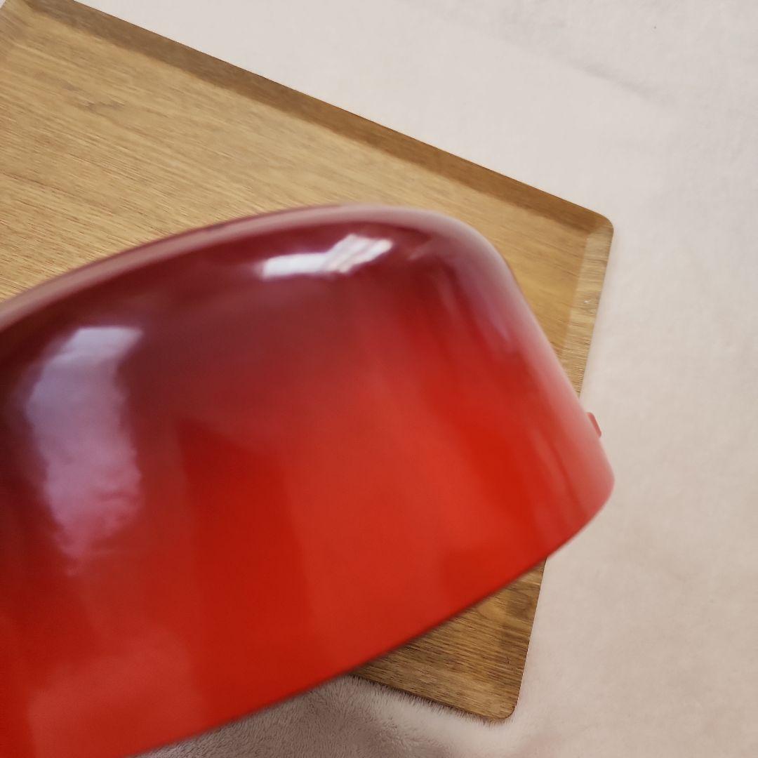 美品 LE CREUSET ルクルーゼ 両手鍋 赤 ココット 蓋付き ホーロー鍋