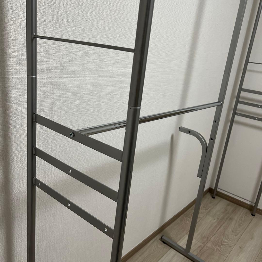 【サキ】突っ張りハンガーラック、大容量クローゼットW111〜200㎝