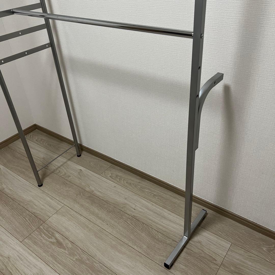 【サキ】突っ張りハンガーラック、大容量クローゼットW111〜200㎝