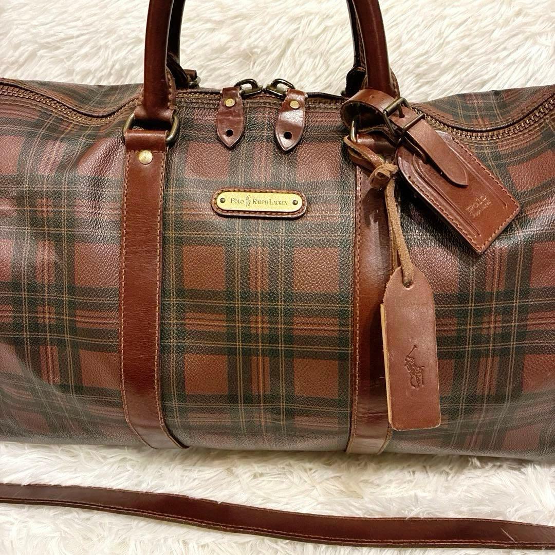 希少✨ラルフローレン ボストンバッグ 赤チェック 2WAY 大容量