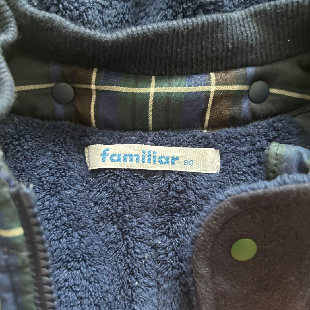 familiar チェック柄アウター 80