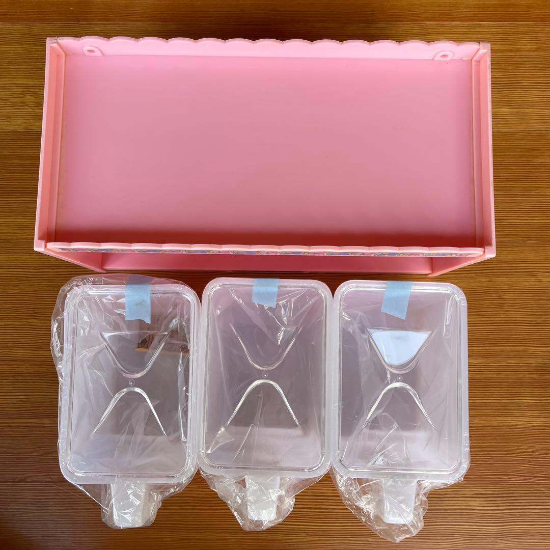 【新品】昭和レトロ ポップ 調味料入れ プラスチックケース モダン容器 ピンク