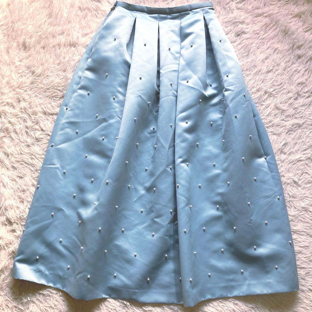 専用 ツルバイマリコオイカワ パール タック ロングスカート