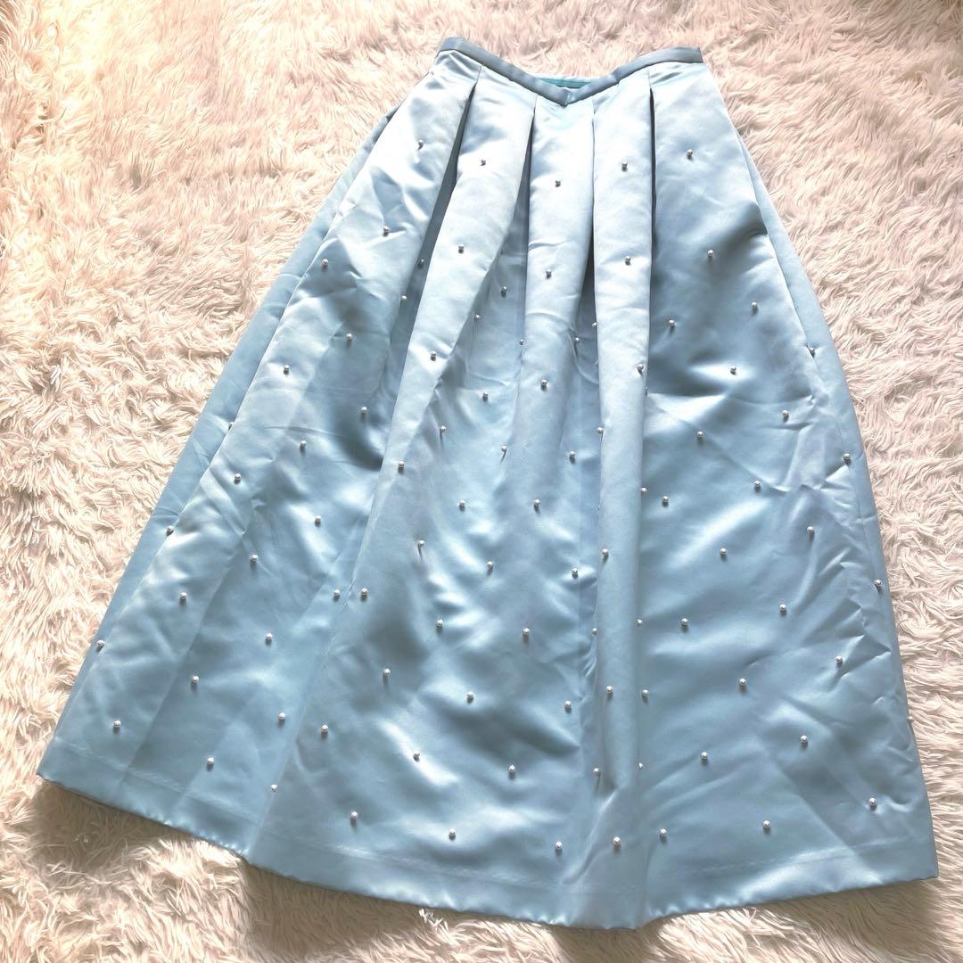 専用 ツルバイマリコオイカワ パール タック ロングスカート