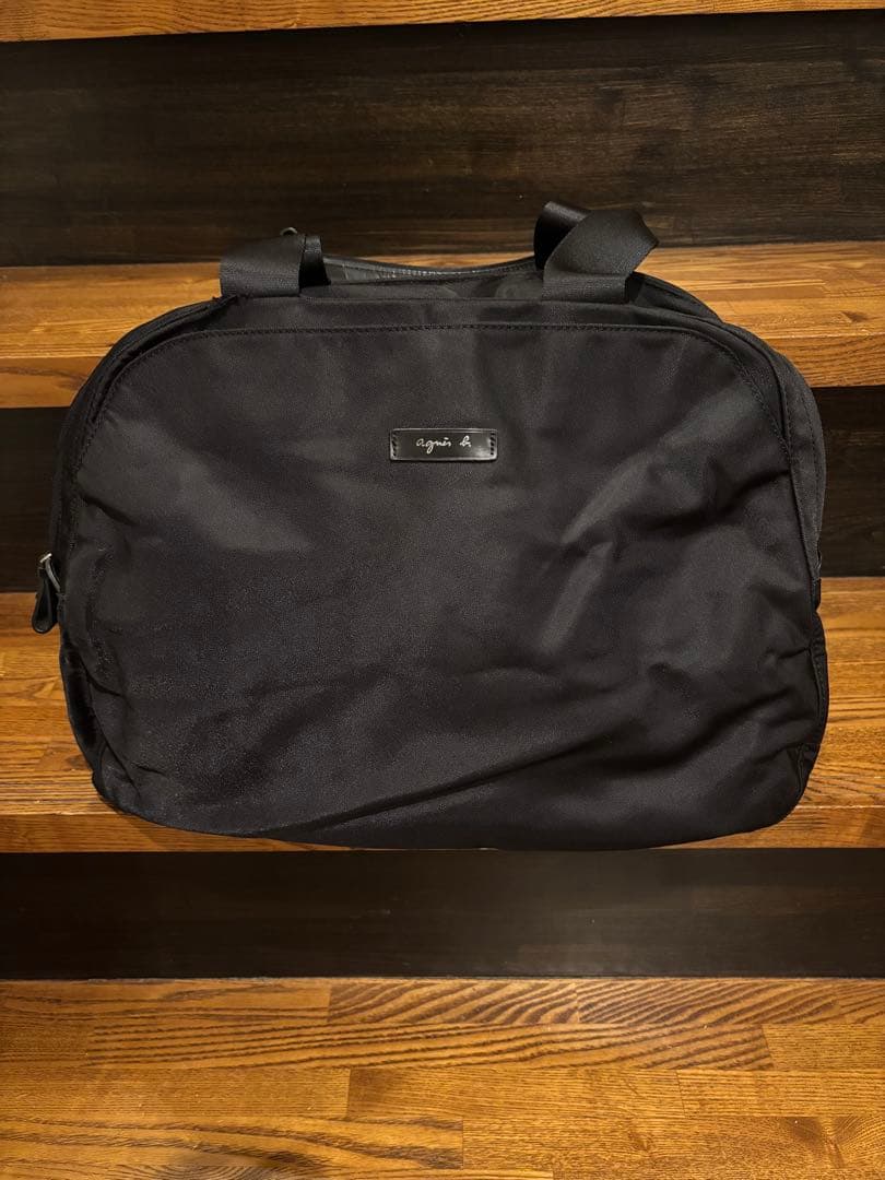 agnès b. ブラックボストンバッグ 中型 アニエスベー