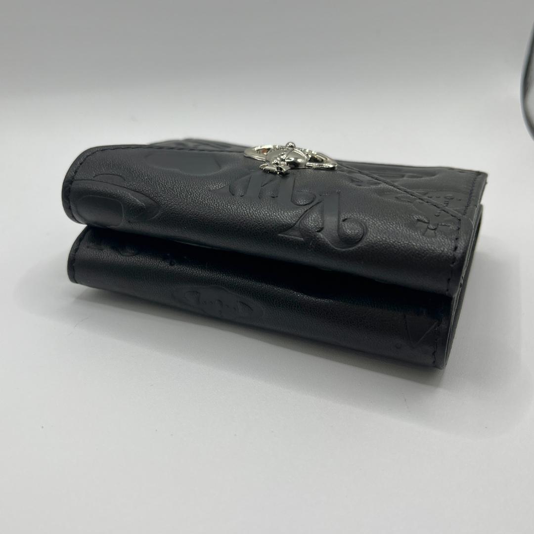 Vivienne Westwood 新品 黒 型押し ミニ レター型 マット