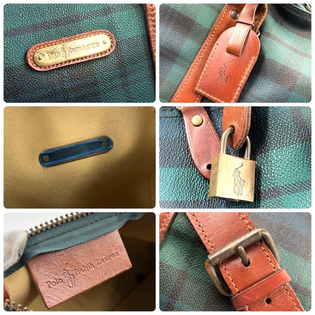 美品 ポロラルフローレン 373 ボストンバッグ 2way PVCレザー 大容量