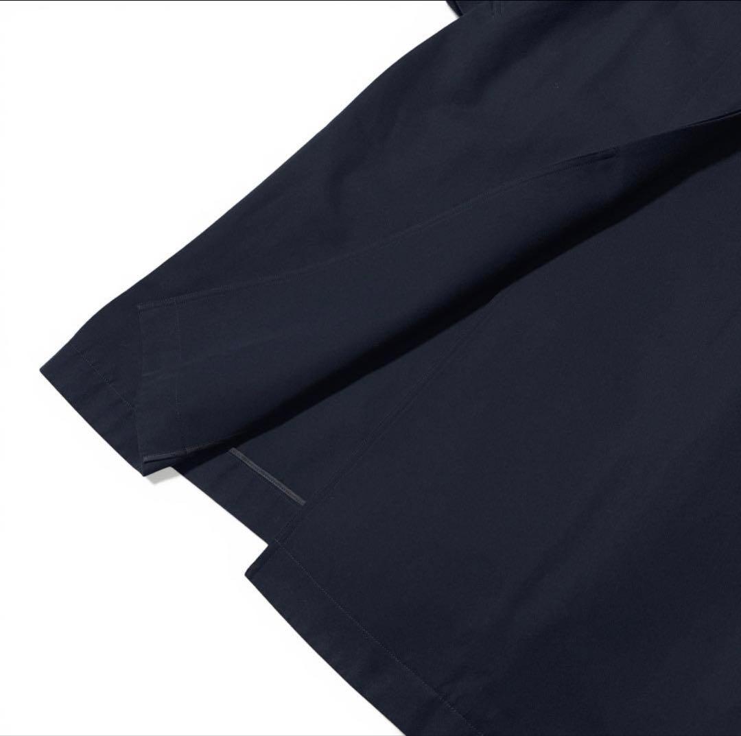 極美品✨️定価10万　エブール　コットンシルクシャンブレーステンカラーコート　濃紺