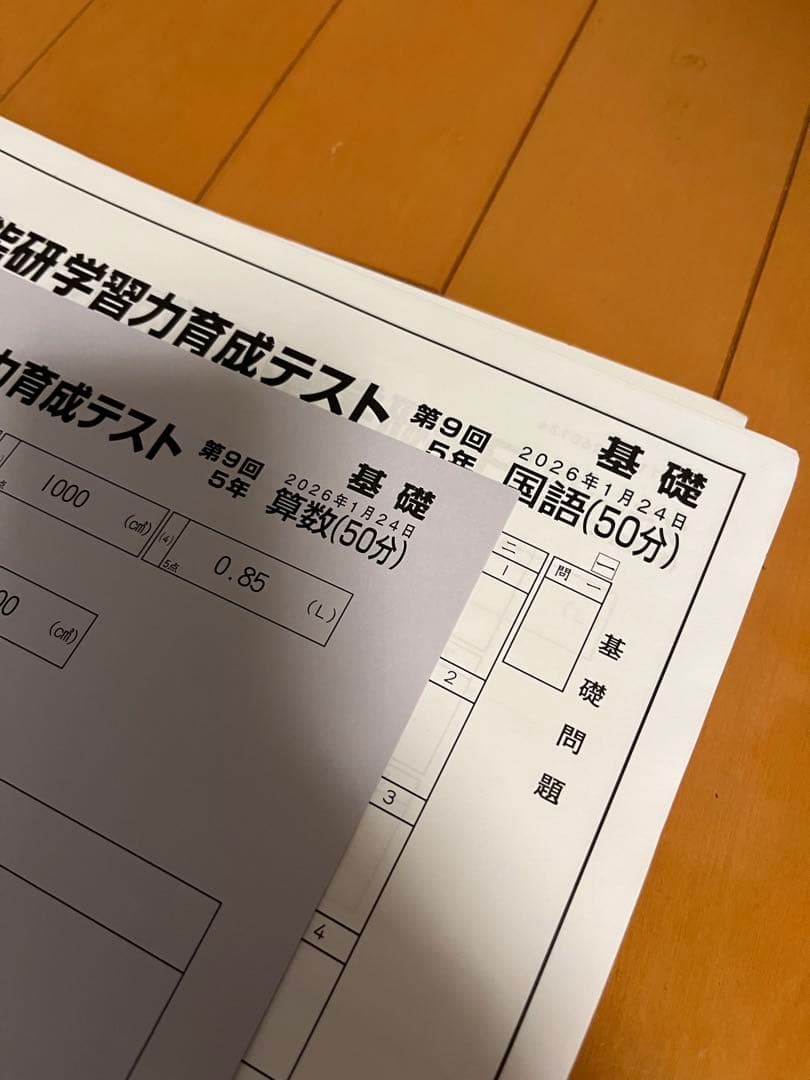 新品　2025年度 日能研 5年生 学習力育成テスト 後期フルセット