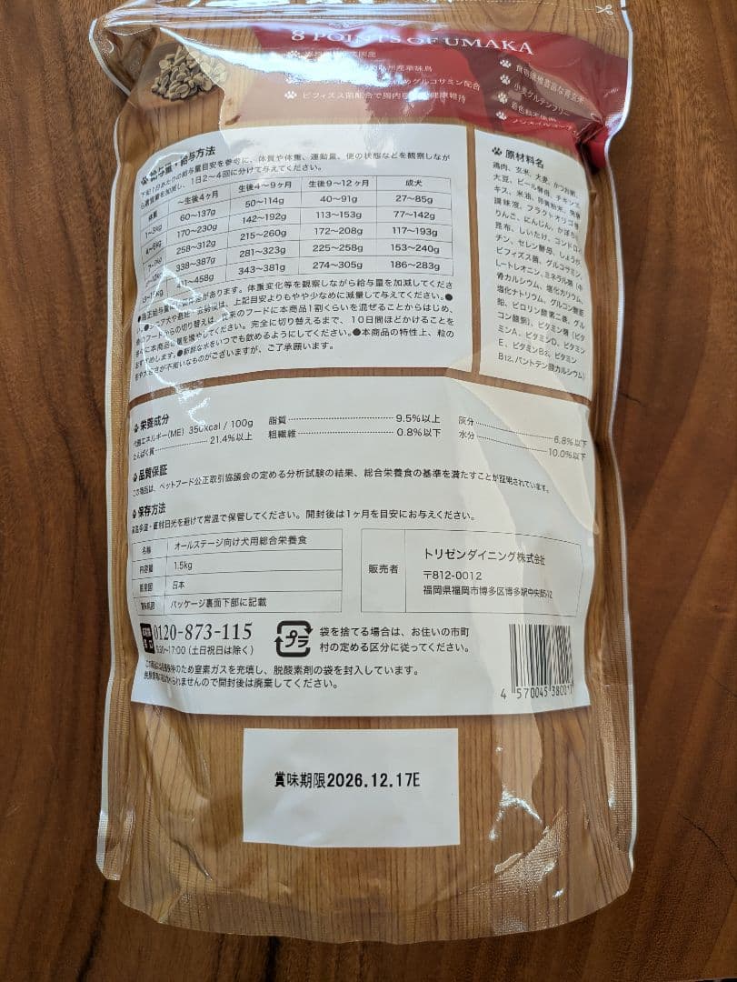 うまかドッグフード　1.5kg×3袋　新品未開封