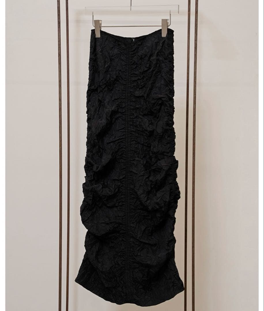 【美品】Chambray Gather Skirt 36 BK