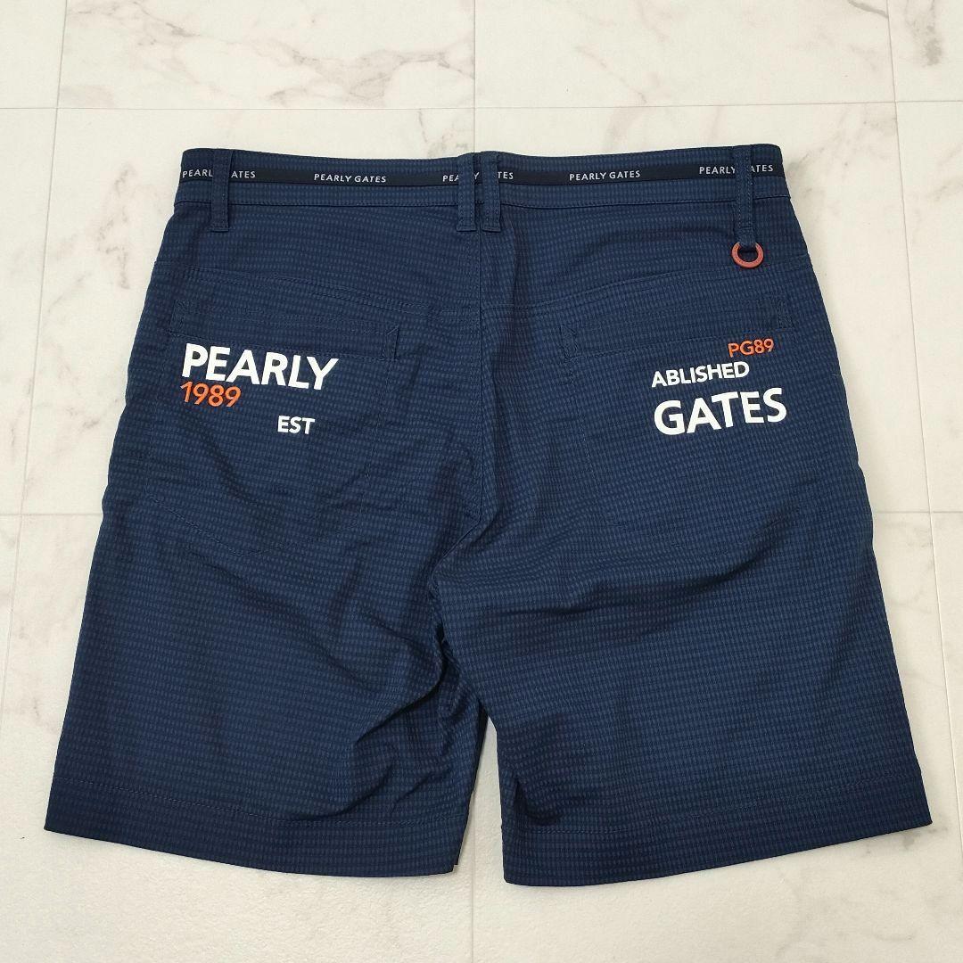 パーリーゲイツ　ハーフパンツ　ストレッチ　ロゴ　89　Dカン　ネイビー　サイズ5