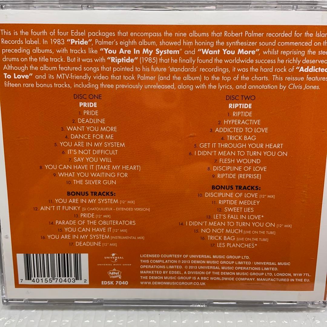 AOR 二枚組CD Robert Palmer/ pride＋riptide