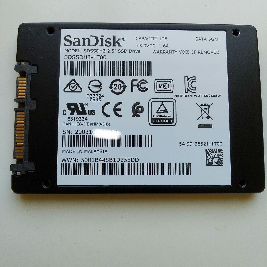 【中古】SanDisk Ultra 3D SSD　 1TB