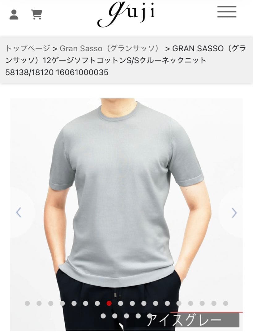 【シン】グランサッソ ニットTシャツ50(アイスグレー)