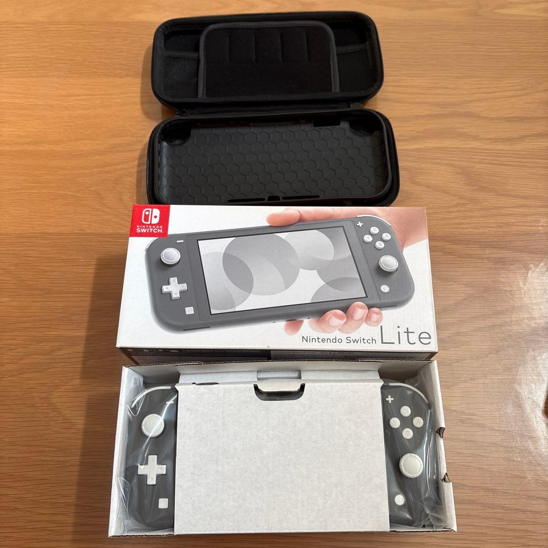 【超美品】Switchライト　グレー本体 充電器、メモリーカード、外箱付き