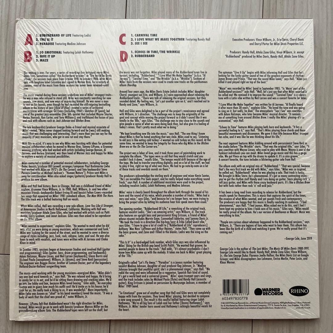 Miles Davis Rubberband LP 美品