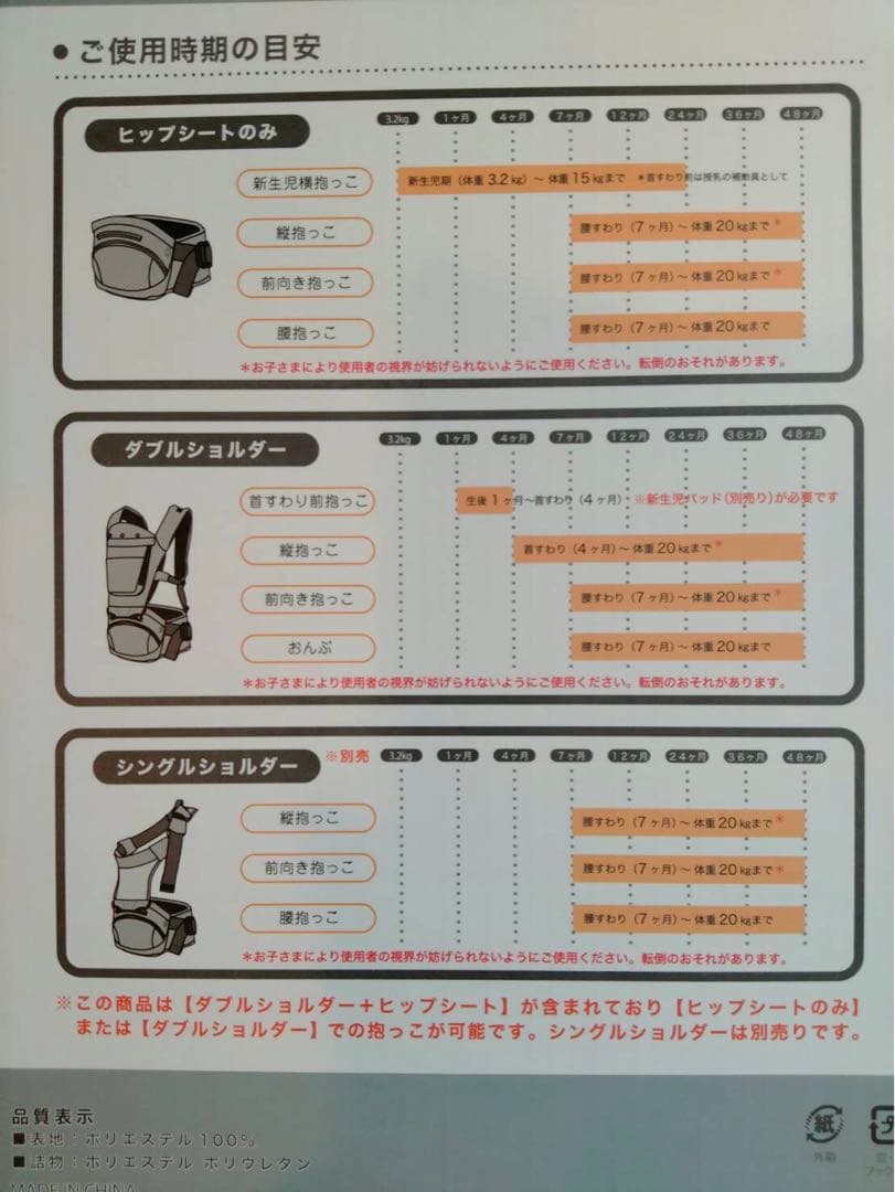 napnap Tran 抱っこ紐 ヒップシート　グレー