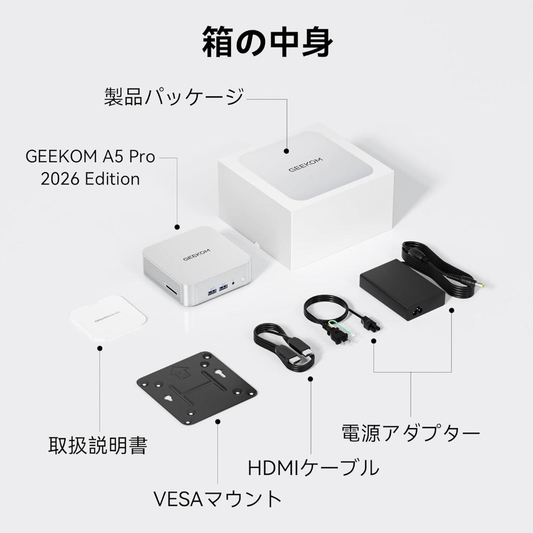 GEEKOM A5 Pro 2026 エディション 16GB+1TB ミニPC