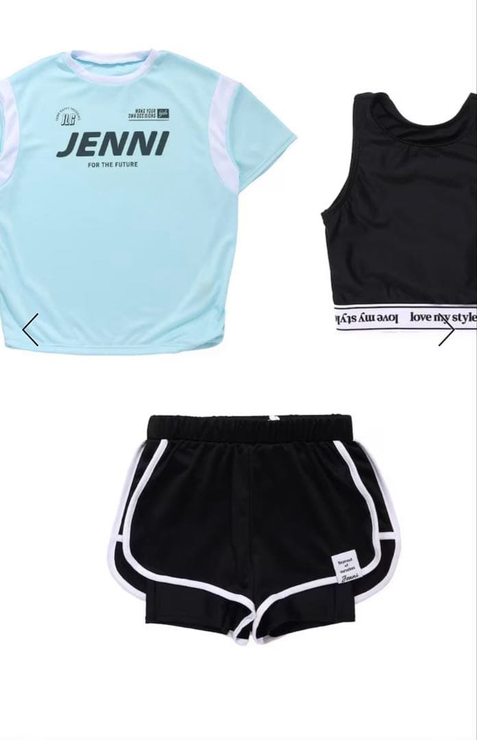 新品25SS JENNI【水着3点セット】3PゲーミングT付きスイムウェア160