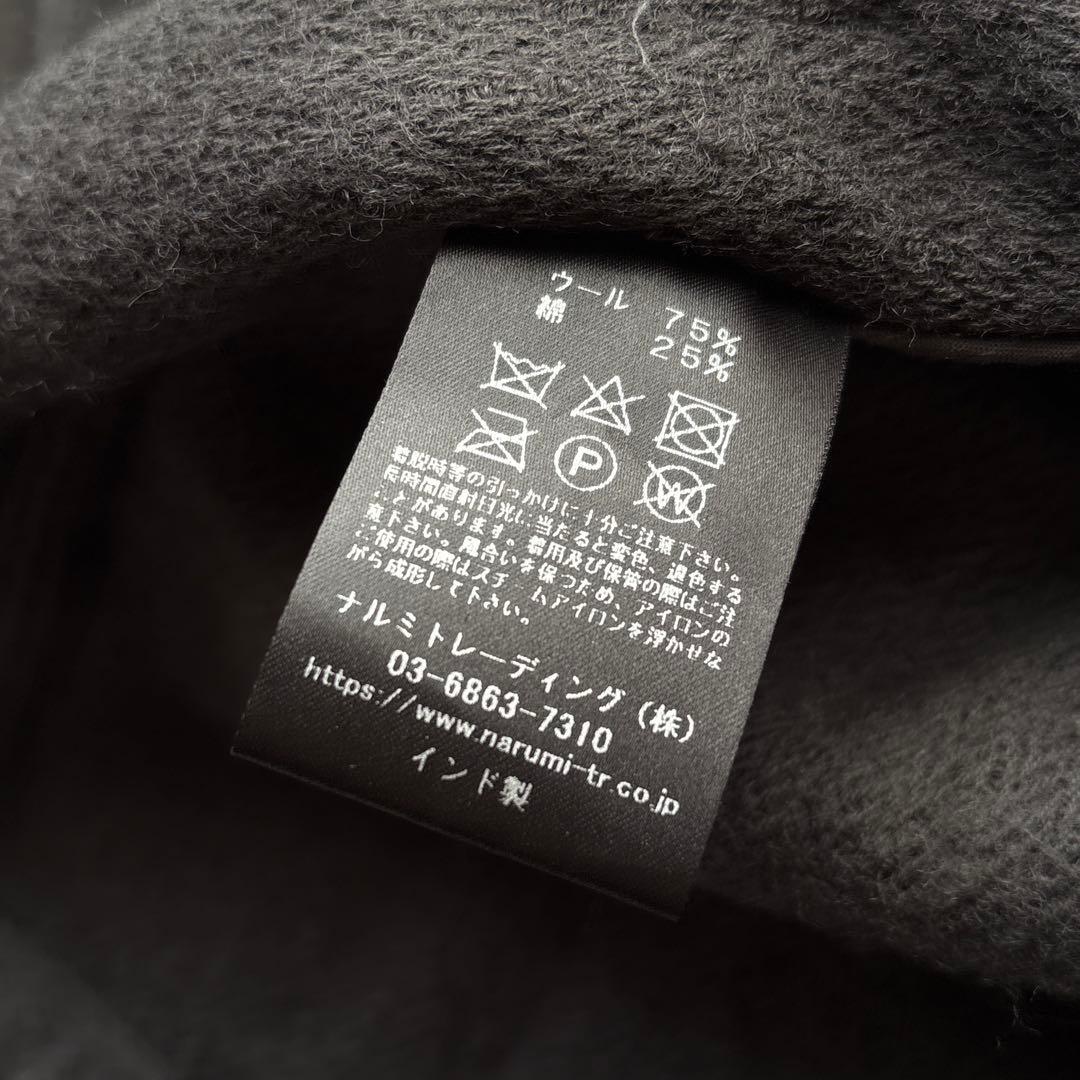 メゾンドソイル ウールコットン スモールヘリンボーン スタンドカラーコート