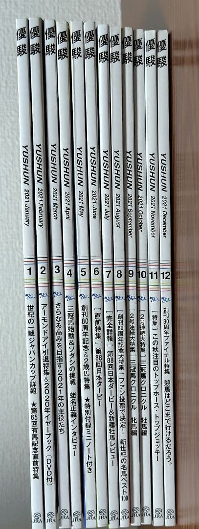 優駿　2021年1月号から12月号12冊セット