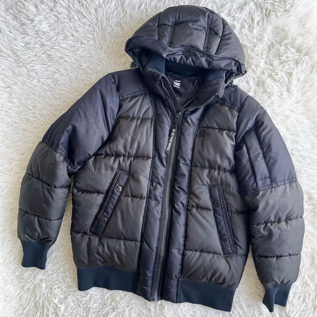 美品 G-STAR RAW ジースター・ロゥ 中綿ジャケット フーデッド M 黒