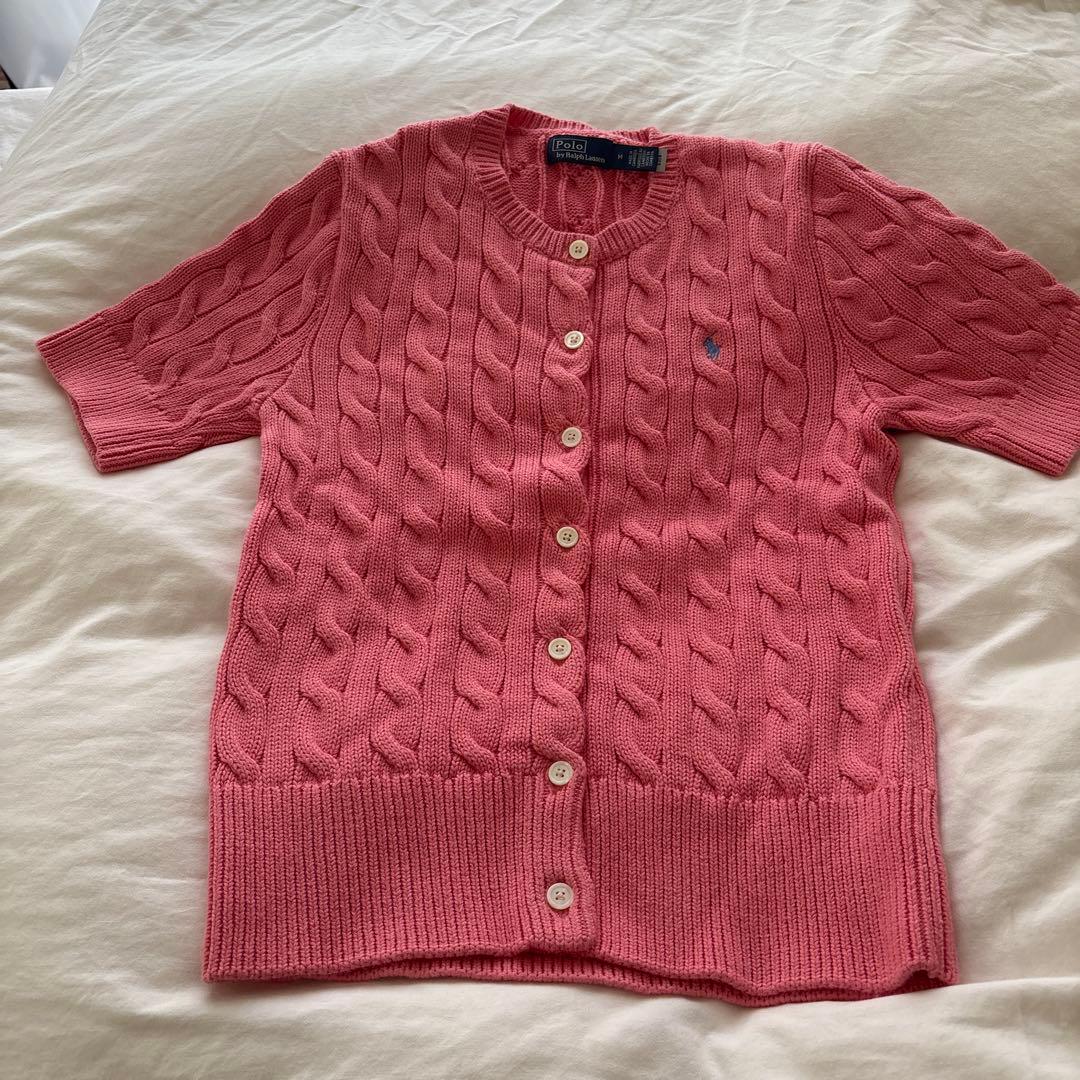 Polo by Ralph Lauren ピンク コットンカーディガン M