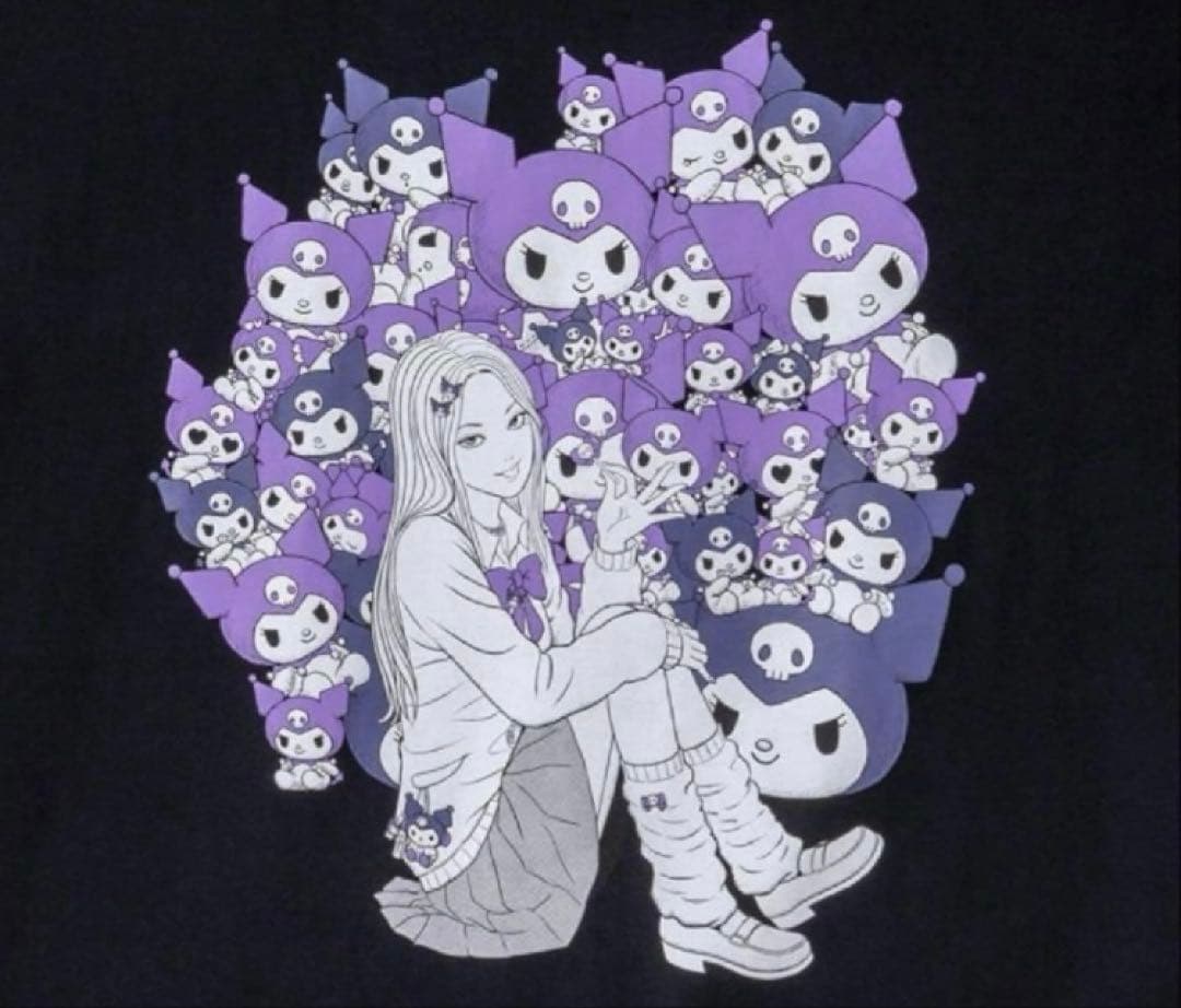 日本限定 伊藤潤二×サンリオ Tシャツ ギャル富江×クロミ L/キティ マイメロ