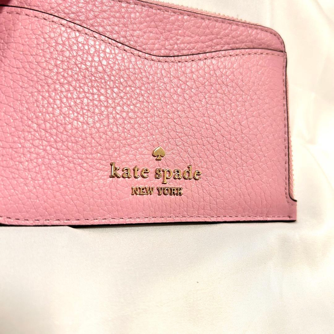 kate spadeケートスペード リストレット ストラップ付革パスケース 桜