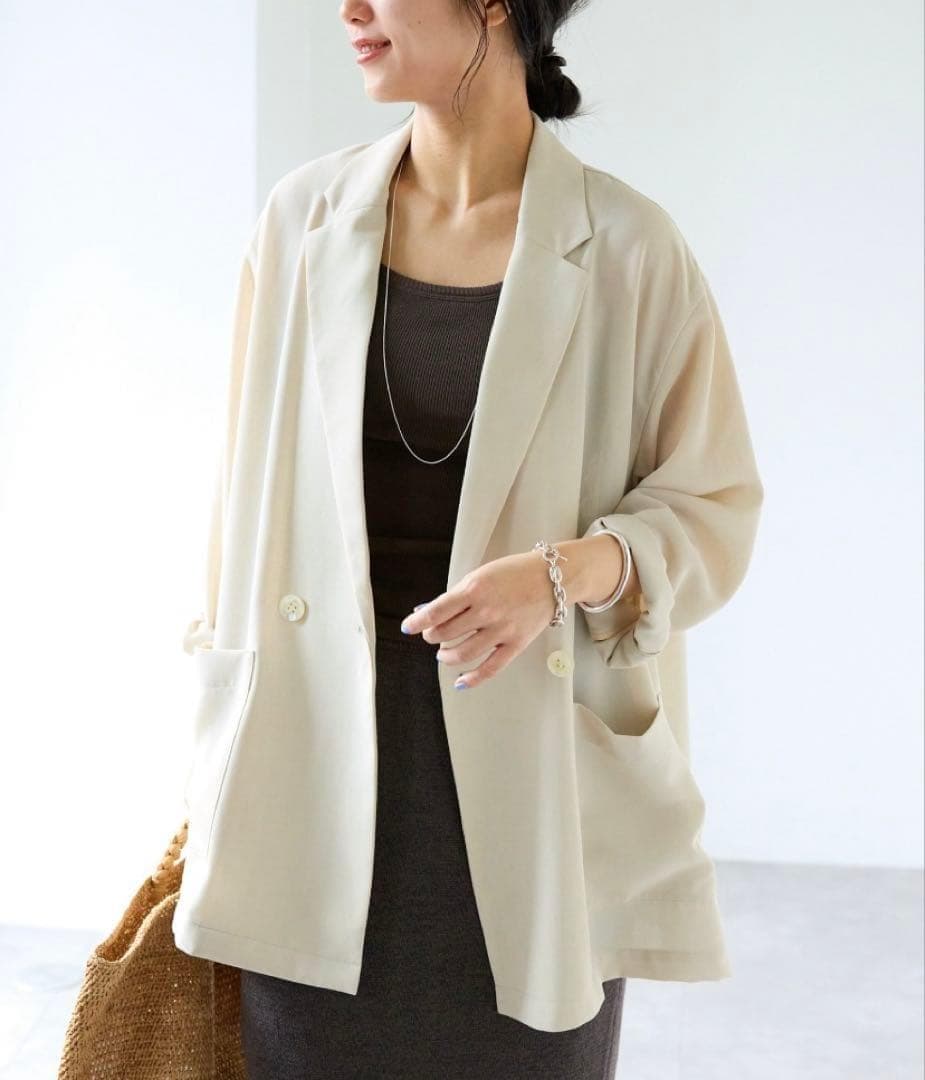 SLOBE IENA ウォッシャブルシアーポリオーバージャケット テーラード