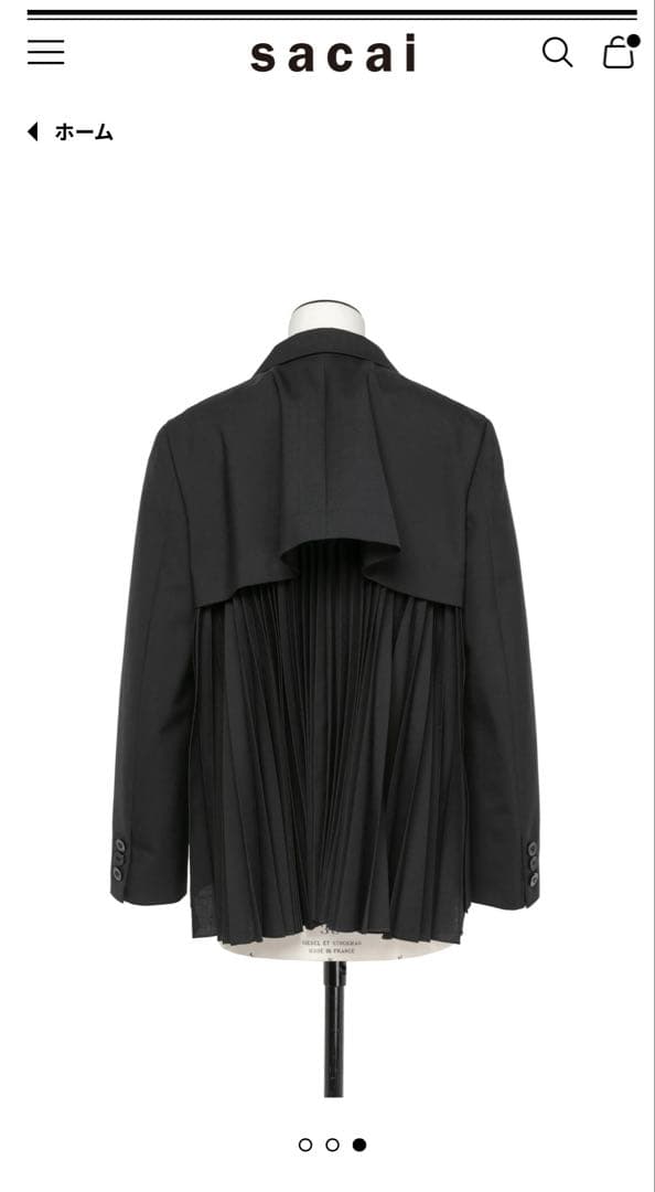 sacai サカイ✰人気美品✰コレクション✰チェック　プリーツ　ジャケット