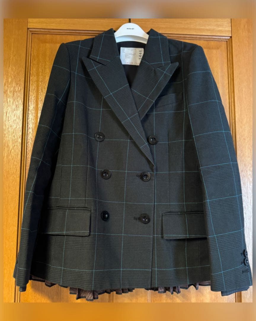 sacai サカイ✰人気美品✰コレクション✰チェック　プリーツ　ジャケット